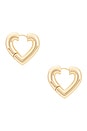 view 2 of 2 BRINCOS THE HEART CHUBBIES in Gold