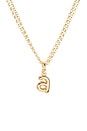 view 2 of 3 The Puffy Initial Necklace in Shiny Gold