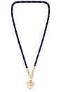 view 1 of 3 The Cord Heart Charm Necklace in Navy