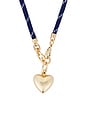 view 2 of 3 The Cord Heart Charm Necklace in Navy