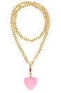 view 1 of 3 Happy Heart Necklace in Gold & Cotton Candy Pink in Gold & Pink