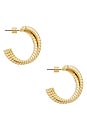 view 2 of 3 Double Cobra Hoop Earrings in Gold