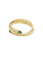 view 1 of 3 Wrap Around Cobra Bracelet in Shiny Gold, Emerald, & Pave