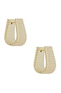 view 1 of 3 PENDIENTES RIBBED in Shiny Gold