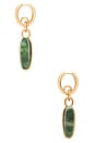 view 2 of 3 BOUCLES D'OREILLES SEMI HEART in Gold & Moss Agate