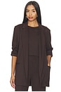 view 1 of 4 Ponte Knit Oversized Blazer in Chocolate