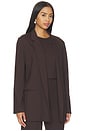 view 2 of 4 Ponte Knit Oversized Blazer in Chocolate