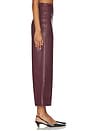 view 3 of 6 Vegan Leather Straight Leg Pant in Oxblood