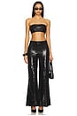 view 5 of 6 Sequin Wide Leg Pant in Black