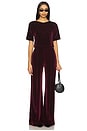 view 5 of 6 Velvet Wide Leg Pant in Merlot