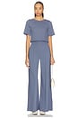 view 5 of 6 Ponte Knit Wide Leg Pant in Sea Blue