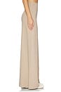 view 3 of 6 PANTALON JAMBES LARGES EN MAILLE PONTE in Khaki