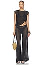 view 5 of 6 Fishnet Wide Leg Pant in Black