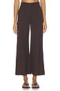 view 1 of 6 Ponte Knit Cropped Wide Leg Pant in Chocolate