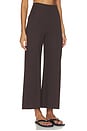 view 2 of 6 Ponte Knit Cropped Wide Leg Pant in Chocolate