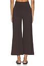 view 5 of 6 Ponte Knit Cropped Wide Leg Pant in Chocolate