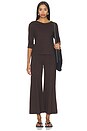 view 6 of 6 Ponte Knit Cropped Wide Leg Pant in Chocolate