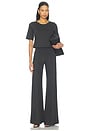 view 6 of 6 PANTALON LONG WIDE LEG PANT in Charcoal