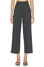 view 1 of 6 Ponte Knit Cropped Straight Leg Pant in Charcoal