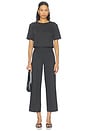 view 6 of 6 Ponte Knit Cropped Straight Leg Pant in Charcoal
