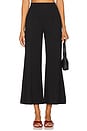 view 1 of 6 Ponte Knit Wide Cropped Leg Pant in Black