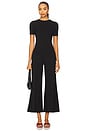view 5 of 6 Ponte Knit Wide Cropped Leg Pant in Black