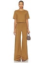 view 5 of 6 Ponte Knit Wide Leg Pant in Camel