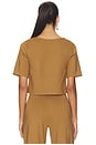 view 3 of 4 Ponte Knit Short Sleeve Top in Camel