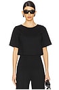 view 1 of 4 Ponte Knit Short Sleeve Top in Black