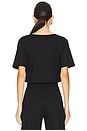 view 3 of 4 Ponte Knit Short Sleeve Top in Black