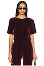 view 1 of 4 Velvet Short Sleeve Top in Merlot
