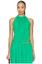 view 2 of 5 Linen Tie Back Halter Top in Kelly Green