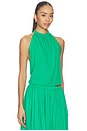 view 3 of 5 Linen Tie Back Halter Top in Kelly Green