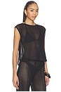 view 2 of 4 Fishnet Lounge Tank in Black
