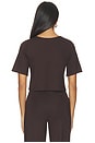 view 4 of 4 Ponte Knit Short Sleeve Top in Chocolate