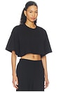 view 2 of 4 Ponte Knit Crop Top in Black