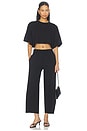 view 5 of 4 Ponte Knit Crop Top in Black