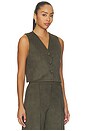 view 2 of 4 Stretch Suede Vest in Olive
