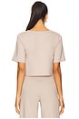 view 3 of 4 Ponte Knit Short Sleeve Top in Clay