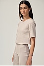view 4 of 8 Ponte Knit Short Sleeve Top in Clay