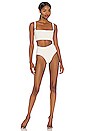 view 4 of 5 Hunter Bikini Bottom in Cream Snake Texture