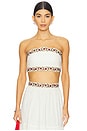 view 1 of 4 Carnation Crop Top in Ivory & Red