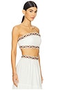 view 2 of 4 Carnation Crop Top in Ivory & Red
