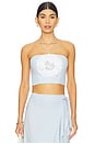 view 1 of 5 Gol Bustier Top in Blue & White