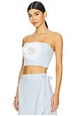 view 2 of 5 Gol Bustier Top in Blue & White