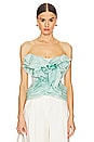 view 1 of 4 Ruffled Organza Corset Top in Mint