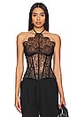 view 1 of 4 Lace Halter Neck Corset Top in Black