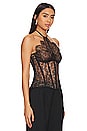view 2 of 4 Lace Halter Neck Corset Top in Black
