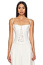 view 1 of 4 Linen And Lace Bustier Top in White