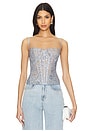 view 1 of 4 Lace Bustier Corset Top in Light Blue